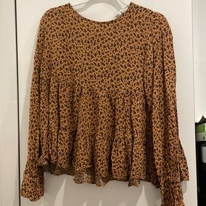 Zara Burnt Orange Floral Top (Size L)